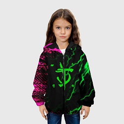 Куртка с капюшоном детская Doom знак шторм молнии, цвет: 3D-черный — фото 2