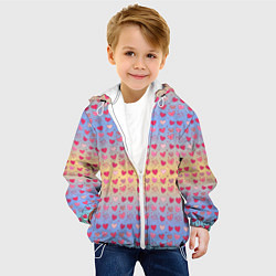 Куртка с капюшоном детская Много сердечек, цвет: 3D-белый — фото 2