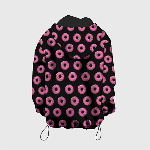 Детская куртка Барт Симпсон на фоне пончиков / 3D-Черный – фото 2