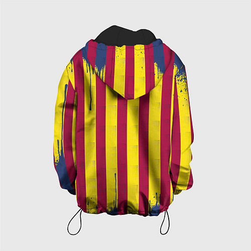 Детская куртка Полосатые цвета футбольного клуба Барселона / 3D-Черный – фото 2