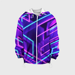 Куртка с капюшоном детская Neon Geometric, цвет: 3D-белый