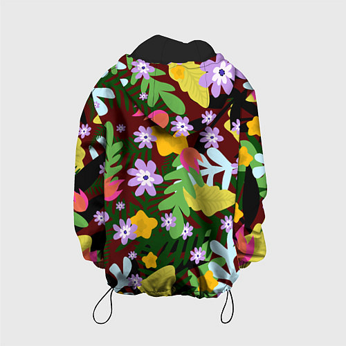 Детская куртка Гавайская цветочная расцветка / 3D-Черный – фото 2