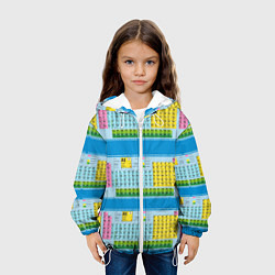 Куртка с капюшоном детская Узор из таблицы Менделеева, цвет: 3D-белый — фото 2