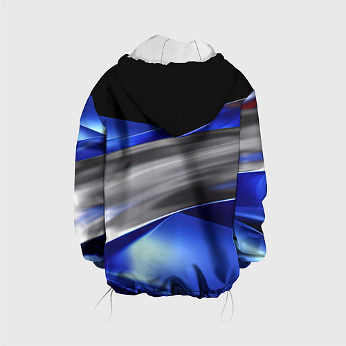Детская куртка Серебряная вставка на синей абстракции / 3D-Белый – фото 2
