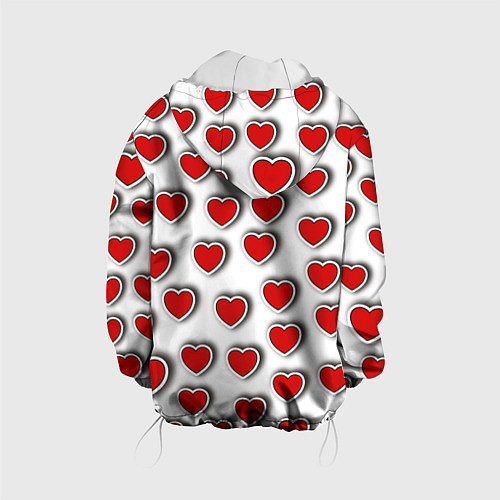 Детская куртка Стикеры наклейки сердечки объемные / 3D-Белый – фото 2