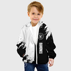 Куртка с капюшоном детская Ramones краски абстракция, цвет: 3D-белый — фото 2