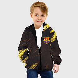 Куртка с капюшоном детская Barcelona краски текстура, цвет: 3D-черный — фото 2