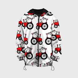 Детская куртка Поросенок Пётр на красном тракторе