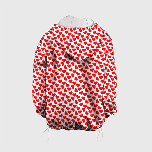 Детская куртка Маленькие красные сердечки / 3D-Белый – фото 2