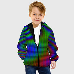 Куртка с капюшоном детская Неоновые светящиеся полосы, цвет: 3D-черный — фото 2