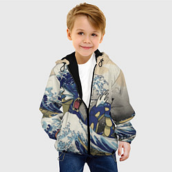 Куртка с капюшоном детская Kanagawa wave - Gyarados, цвет: 3D-черный — фото 2