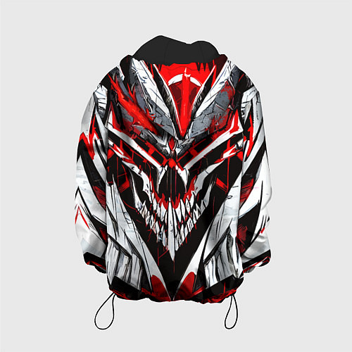 Детская куртка Агрессивный череп белый и красный / 3D-Черный – фото 2