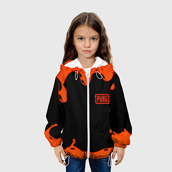 Куртка с капюшоном детская PUBG orange splash, цвет: 3D-белый — фото 2