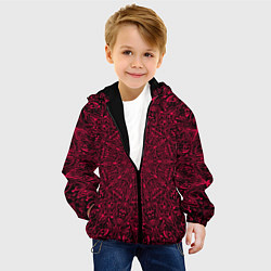 Куртка с капюшоном детская Мандала чёрно-розовый, цвет: 3D-черный — фото 2