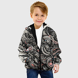 Куртка с капюшоном детская Тату - нейросеть, цвет: 3D-черный — фото 2