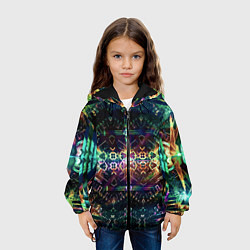 Куртка с капюшоном детская Медитативный арт, цвет: 3D-черный — фото 2