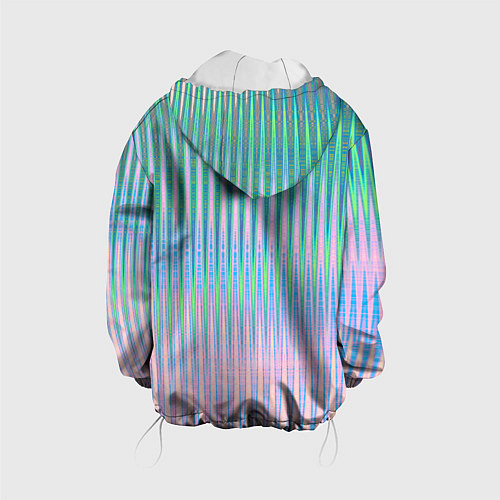Детская куртка Голографический эффект светлых тонов полос / 3D-Белый – фото 2
