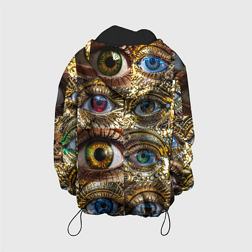 Детская куртка Металлические глаза в стиле стимпанк / 3D-Черный – фото 2