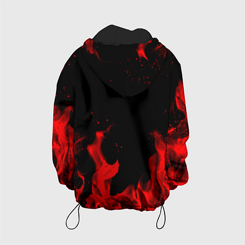 Детская куртка Linkin Park красный огонь лого / 3D-Черный – фото 2