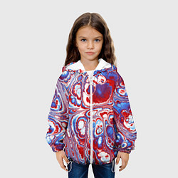Куртка с капюшоном детская Абстрактный разноцветный паттерн, цвет: 3D-белый — фото 2