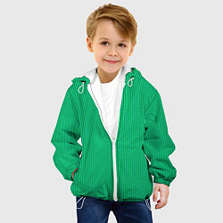 Куртка с капюшоном детская Паттерн салатовый шестигранник, цвет: 3D-белый — фото 2