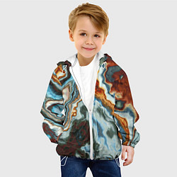 Куртка с капюшоном детская Мраморная текстура, цвет: 3D-белый — фото 2