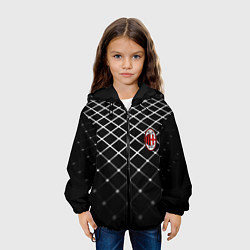 Куртка с капюшоном детская Милан футбольный клуб, цвет: 3D-черный — фото 2