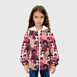 Куртка с капюшоном детская Гламурные девушки, цвет: 3D-белый — фото 2