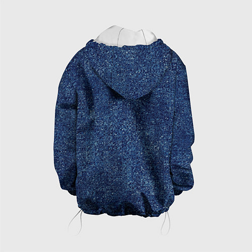 Детская куртка Текстура тёмно-синий мелкие квадраты / 3D-Белый – фото 2