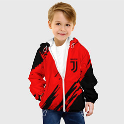 Куртка с капюшоном детская Juventus краски спорт фк, цвет: 3D-белый — фото 2