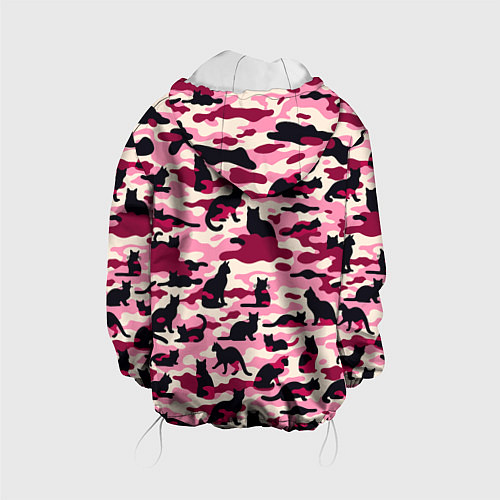 Детская куртка Камуфляжные розовые котики / 3D-Белый – фото 2