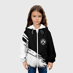 Куртка с капюшоном детская Borussia текстура краски, цвет: 3D-белый — фото 2