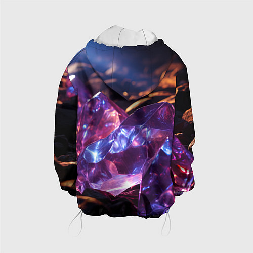 Детская куртка Фиолетовые комические камни / 3D-Белый – фото 2
