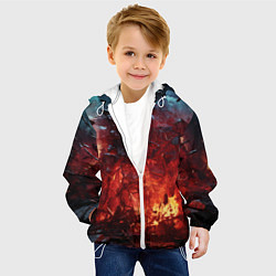 Куртка с капюшоном детская Абстрактный взрыв, цвет: 3D-белый — фото 2