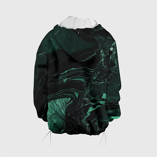 Детская куртка Черно-зеленый мрамор / 3D-Белый – фото 2