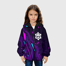 Куртка с капюшоном детская Brawl Stars neon gaming, цвет: 3D-черный — фото 2