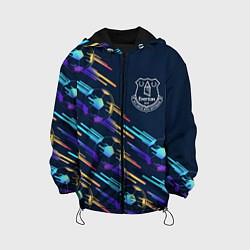 Куртка с капюшоном детская Everton градиентные мячи, цвет: 3D-черный