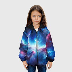 Куртка с капюшоном детская Fascinating cosmic expanses, цвет: 3D-черный — фото 2