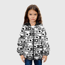 Куртка с капюшоном детская Thirty Seconds to Mars pattern rock, цвет: 3D-черный — фото 2