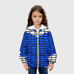 Куртка с капюшоном детская Сине-белая техно броня, цвет: 3D-белый — фото 2