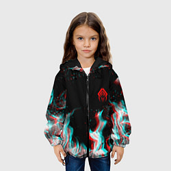 Куртка с капюшоном детская Warframe огонь глитч, цвет: 3D-черный — фото 2