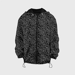 Куртка с капюшоном детская Чёрный паттерн ромбы, цвет: 3D-черный