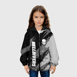 Куртка с капюшоном детская Helldivers 2 - монохромные брызги, цвет: 3D-черный — фото 2