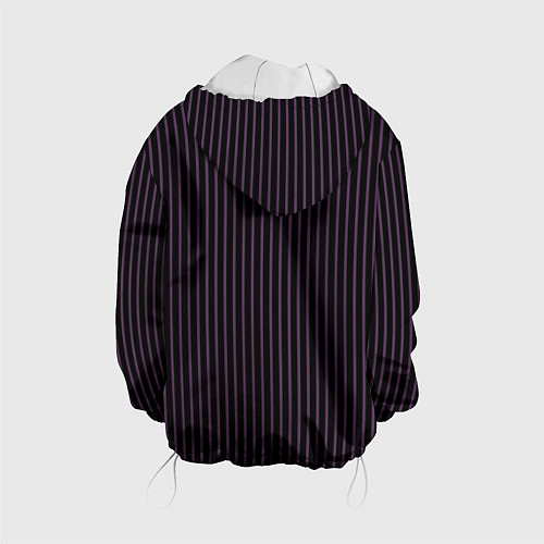 Детская куртка Тёмный фиолетовый в полоску / 3D-Белый – фото 2