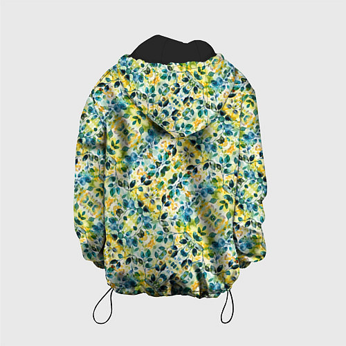 Детская куртка Нежные весенние акварельные листья / 3D-Черный – фото 2