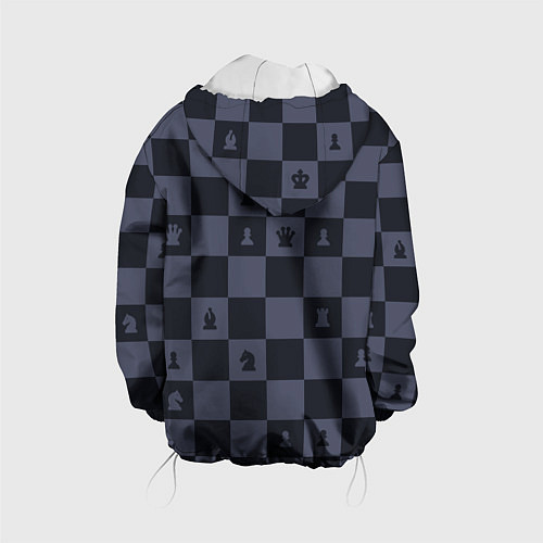 Детская куртка Синяя шахматная доска / 3D-Белый – фото 2