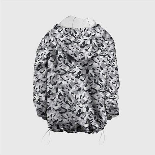 Детская куртка Пикселированный городской серый камуфляж / 3D-Белый – фото 2