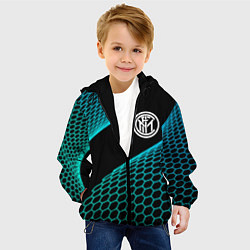 Куртка с капюшоном детская Inter football net, цвет: 3D-черный — фото 2