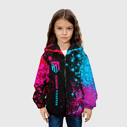 Куртка с капюшоном детская Atletico Madrid - neon gradient по-вертикали, цвет: 3D-черный — фото 2