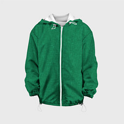 Куртка с капюшоном детская Текстура зелёный однотонный, цвет: 3D-белый